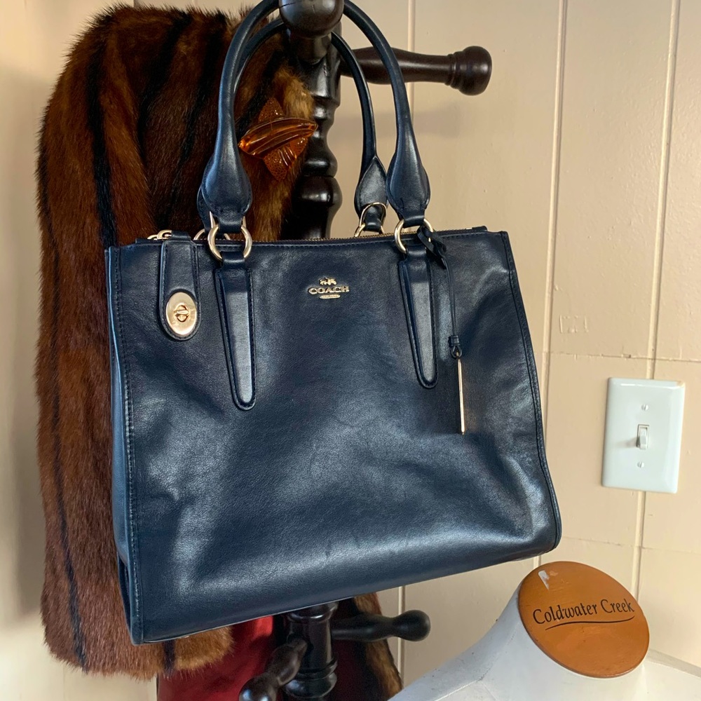 Navy coach purse